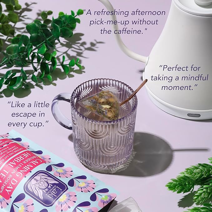 Calming Day Herbal Tea (1.65 oz, Pack of 18 Tea Bags) ??Relaxing Caffeine-Free Tea with Lavender