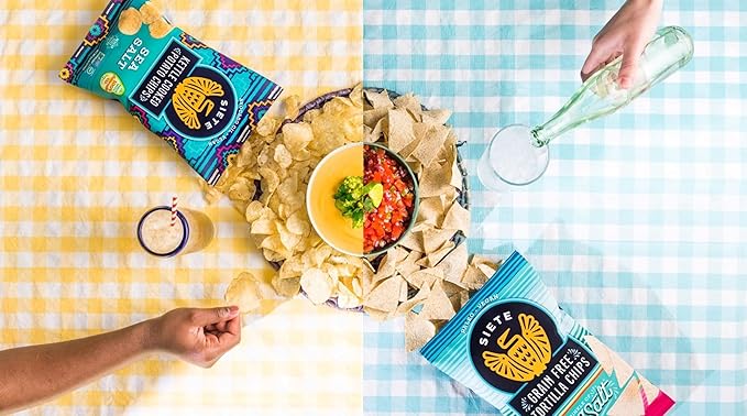 Siete Grain Free Potato Chips - Kettle Cooked | Gluten Free Chips | Vegan Snacks | Non GMO | Variety Pack, Sea Salt, Sea Salt & Vinegar, Fuego, Chipotle BBQ (Pack of 8)