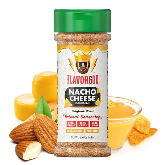 Nacho Cheese Seasoning Mix by Flavor God - Premium All Natural & Healthy Spice Blend for Chicken, Nachos, Dips, Chicken Nuggets, Salad, Eggs, Ravioli, Pizza, Tacos, & Pasta - Kosher, Dairy-Free, Gluten-Free, Keto Friendly