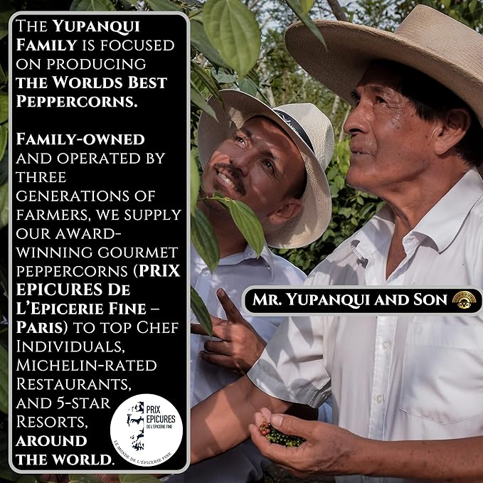 YUPANQUI Green Peppercorns for Grinder Refill [14oz] Exotic Green Peppercorn with Lime Hints - Best Organic Peppercorns for ITALIAN CUISINE & more