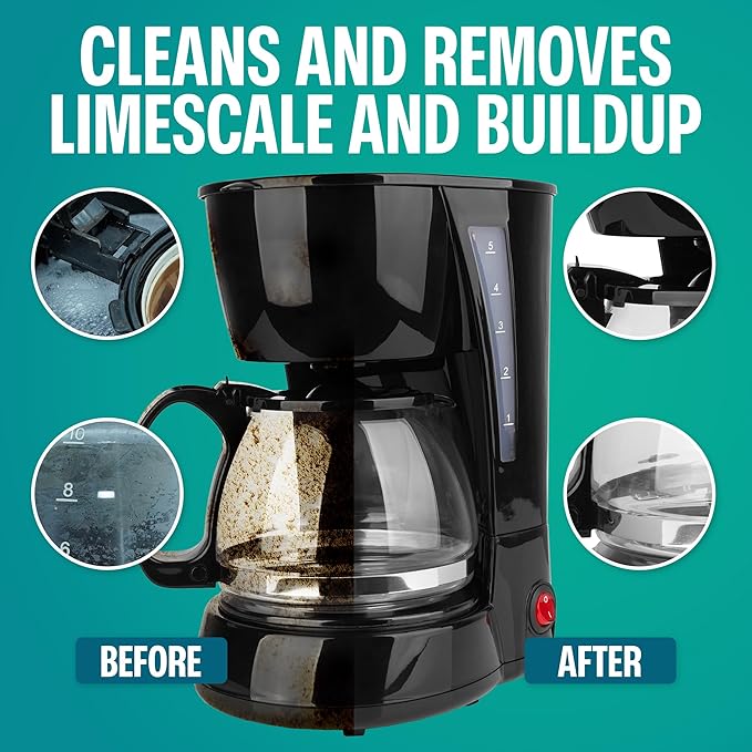 Coffee Maker Cleaner Tablets ??Descaling & Cleaning Solution for Coffee Makers, Pot, Espresso Machines ??Compatible with Breville, Miele, Keurig, DeLonghi, Nespresso & More ??Removes Stains & Oils