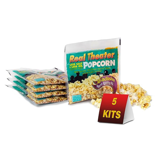 Wabash Valley Farms Lightly Salted Popcorn Kit-Popcorn Kernels for Popcorn Machine, All in One Popcorn Kernels, Popcorn Kit 5 Pack