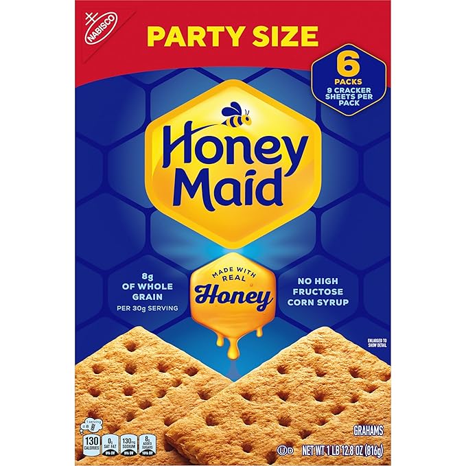 HONEY MAID Graham Crackers, Lunch Snacks, Party Size, 28.8 oz