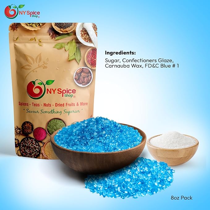 NY Spice Shop Light Blue Sanding Sugar - 3 PoundSweet Colorful Edible Sprinkles For Candy Dish - Sugar Sprinkles For Cake Decorating Cookies Basket & Dishes