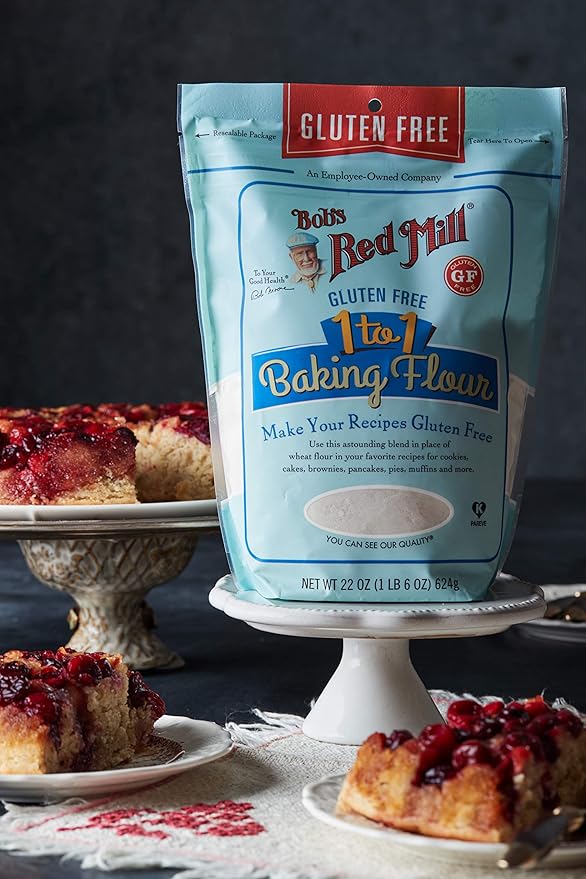 Bob's Red Mill Gluten Free 1 to 1 Baking Flour, 22oz (Pack of 4) - Non GMO, Vegan, Kosher
