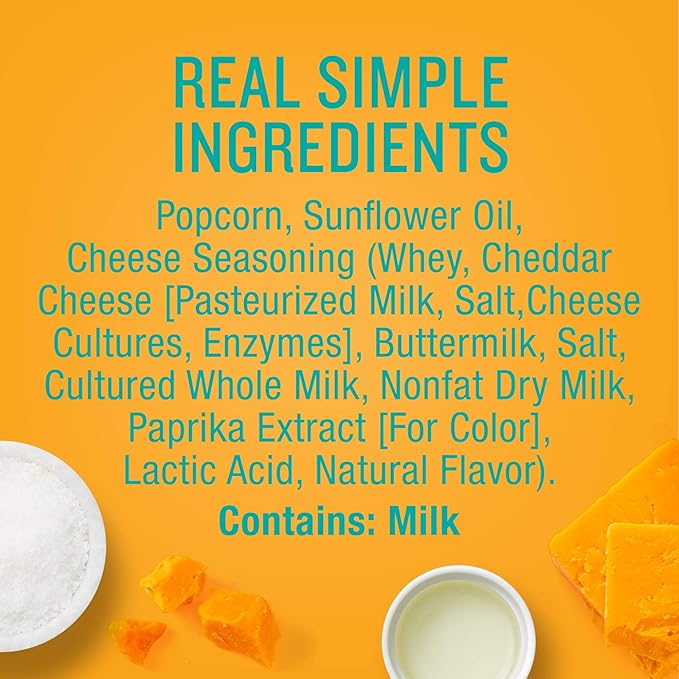 Angie's BOOMCHICKAPOP Cheddar Cheese Popcorn, 4.5 oz. (Pack of 12)