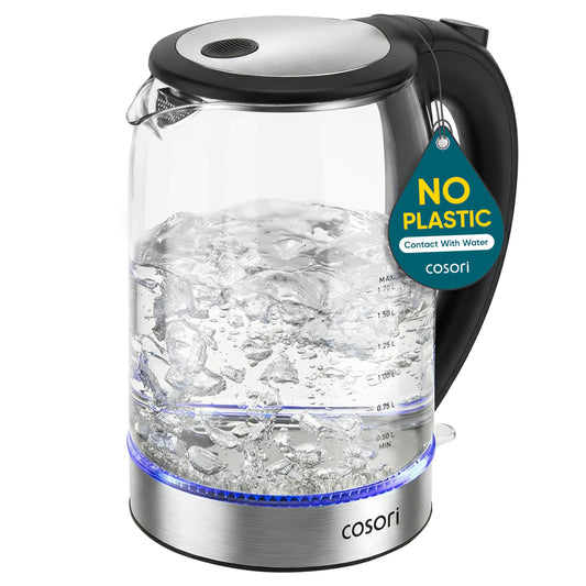 Cosori Electric Kettle, No Plastic Contact with Water, 1.7 L, Black