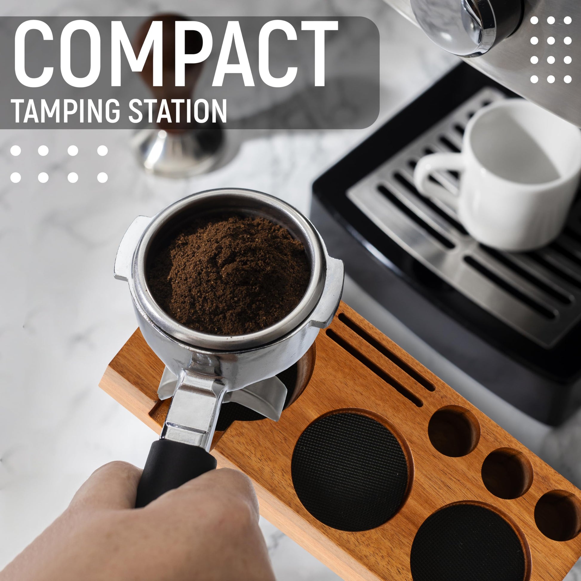 Espresso Tamping Station for 54 mm and 58 mm Portafilters