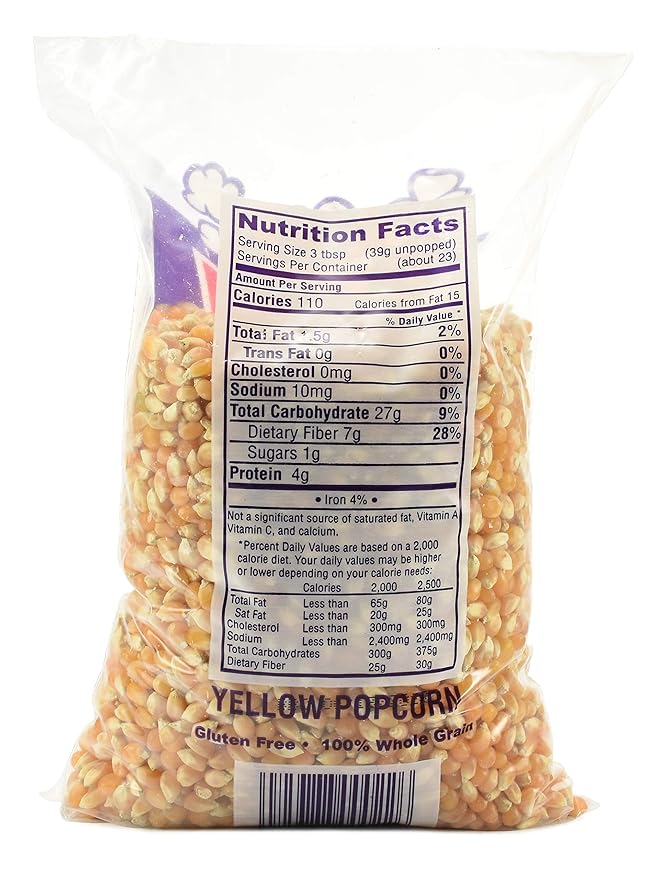 Snappy Yellow Popcorn Kernels for Popping with Popcorn Machine, Air Popper or Stove Top, 2lb Bags, 12 Pack