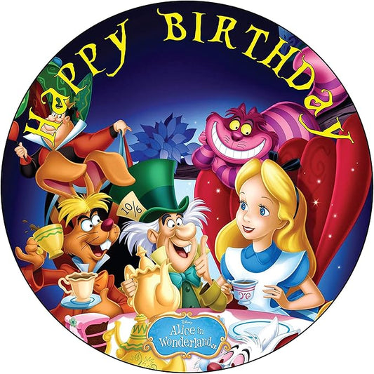 7.5 Inch Edible Cake Toppers ?밯onderland Themed Birthday Party Collection of Edible Cake Decorations