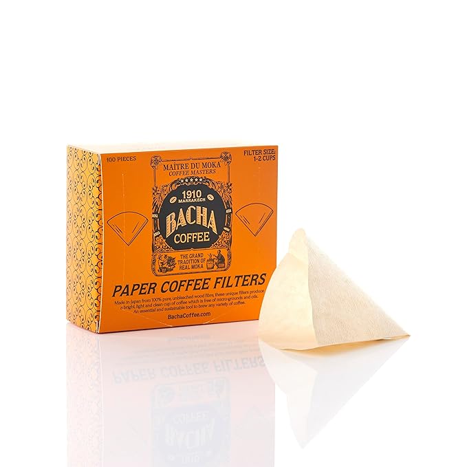 Bacha Coffee | Night in Venice Fine Flavoured Coffee, Autograph Collection, 100% Arabica Specialty Coffee, Ground Beans, Medium Roast, 350g & 100% Natural Unbleached Wood Fibre Paper Filters