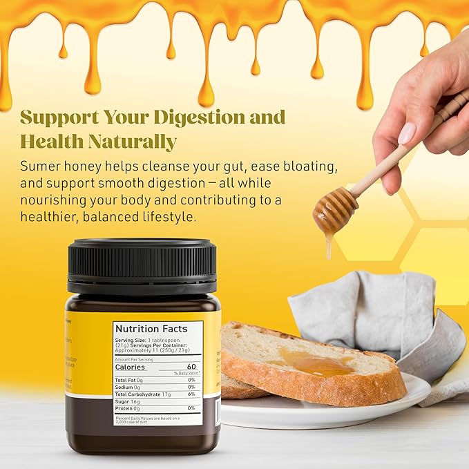 Arwa Foods Yemeni Al-Samar Raw Honey - Royal Yemeni Raw Organic honey from Wadi of Douan - 100% Unfiltered, Raw & Pure Honey for Men and Women - Sealed & Packaged in USA (8.82 oz)