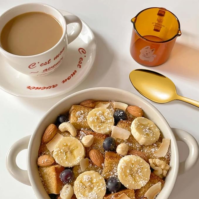 Pleafind 36 Pieces Gold Teaspoons Set - 6.2 inch, Spoon Silverware, Stainless Steel Tea Spoons, Mirror Polished Small Teaspoon, Dessert Spoons for Home, Kitchen, Restaurant, Dishwasher Safe