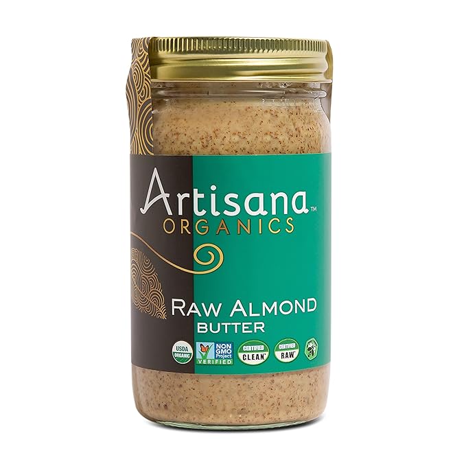 Artisana Organics Raw Almond Butter, 14oz | USDA Organic, No Sugar Added, No Palm Oil, Vegan, Paleo and Keto Friendly, Non GMO