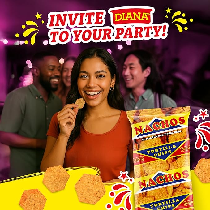 Diana Nachos Cheese-Flavored Tortilla Chips, 9.17 Oz (Pack of 15)