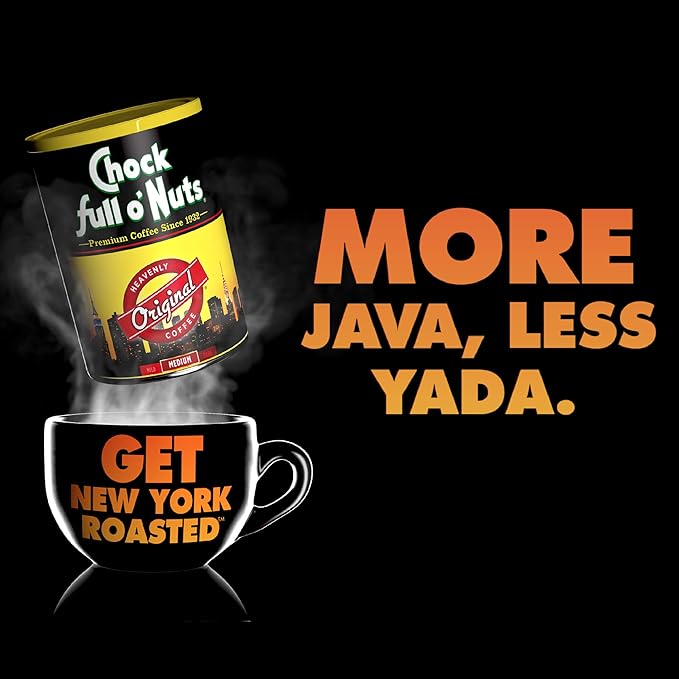 Chock full o??„uts Heavenly Original Half Caffeine Ground Coffee ??Premium Beans in Recyclable Steel Can ??Rich Flavor & Aroma, Medium Roast ??Perfect for Drip, Pour-Over, Percolator ??24 Oz Can