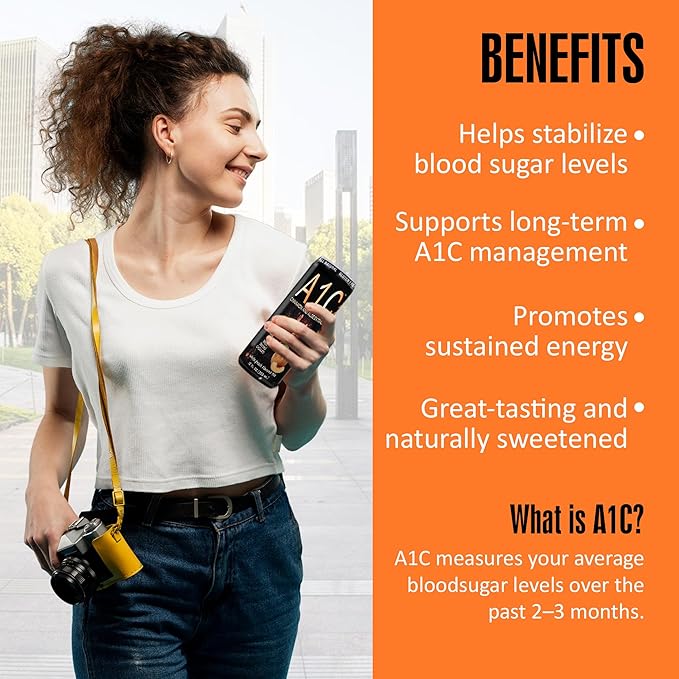 A1C Sugar-Free White Peach Flavored Iced Tea – Zero Calorie Drink with Aloe & Cinnamon Extracts, No Sodium, No Caffeine, Zero Sugar Iced Tea, Made in USA, Refreshing Canned Drink, 12 fl oz (24 Pack)