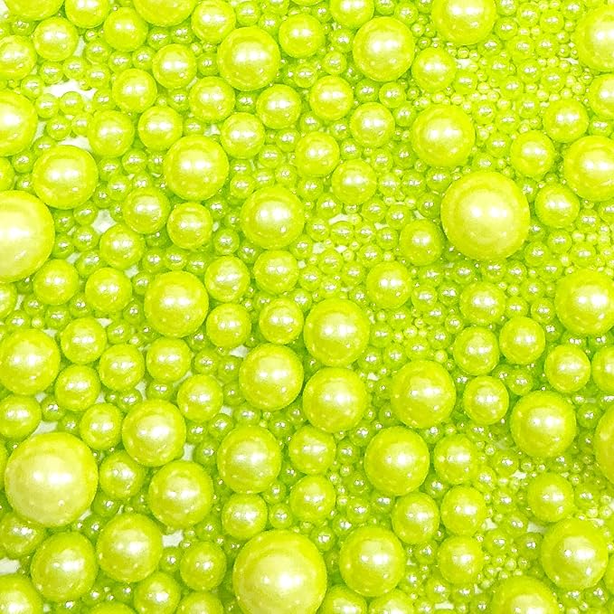 Sprinkles Edible Green Pearl Sugar Sprinkles Candy 142g/5.01oz Mix Size Green Pearls Baking Cupcake Toppers Cookie Ice Cream Decorations for Wedding Parties Valentines Day Halloween Christmas