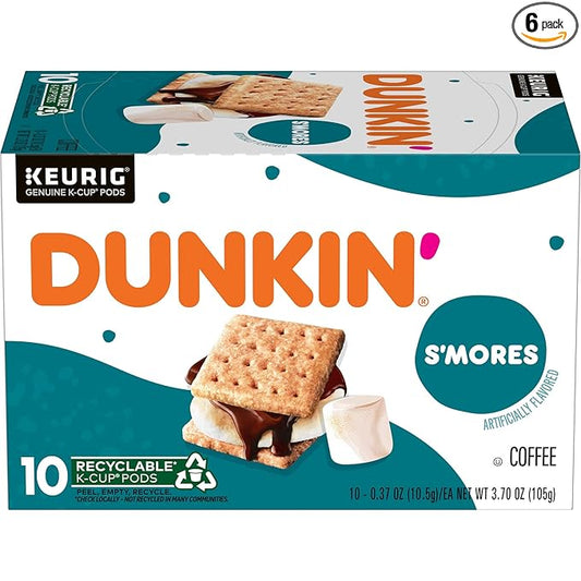Dunkin??Medium Roast S?셫ores Flavored Coffee, 60 Keurig K-Cup Pods