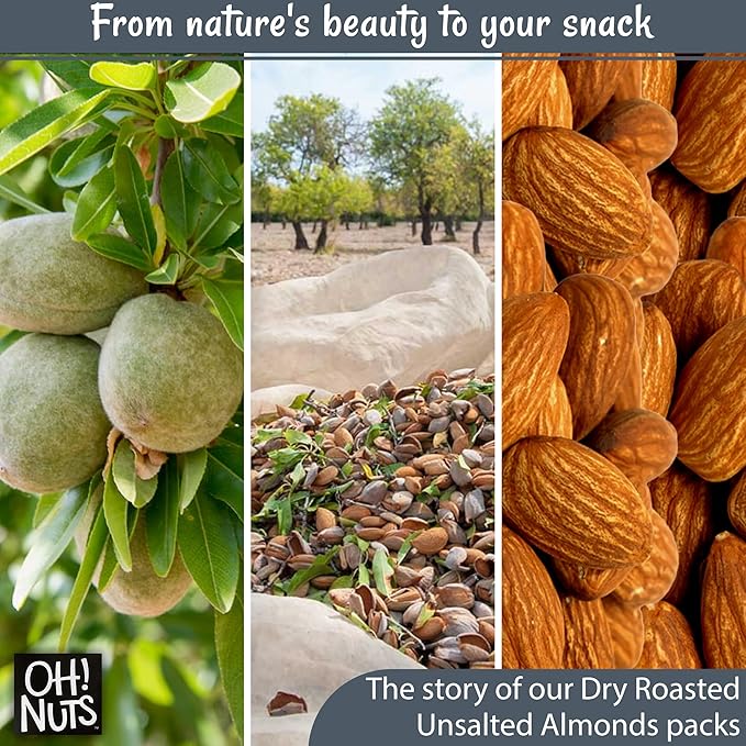 Oh! Nuts Almonds - Roasted Unsalted - 2 lb - Packed in New York Zip-Seal Bag for Exceptional Freshness