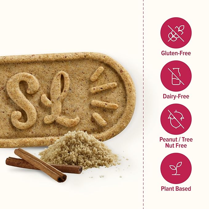 Sweet Loren's Vegan Breakfast Biscuits | Cinnamon Sugar | 4g Protein, 19g Whole Grains | Plant Based, Gluten Free, Dairy Free, Nut Free Snacks | 3 Pack (15 Total Biscuits, 1.6 ounce each)