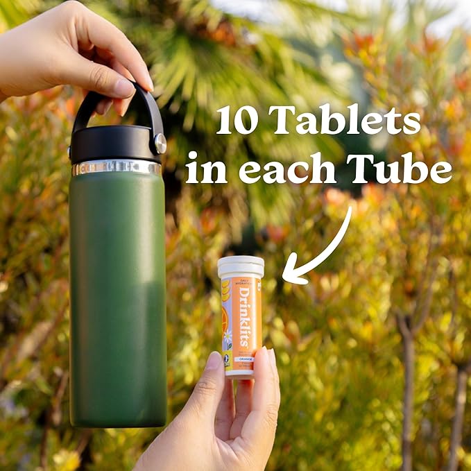 Drinklits Hydration Tablets Variety Pack (6) Tube Bundle | Ginger-Lime + Lemon-Lime + Orange | Delicious Natural Flavors ??0g Sugar ??Electrolyte Sports Drink | 6 Pack (60 Servings)