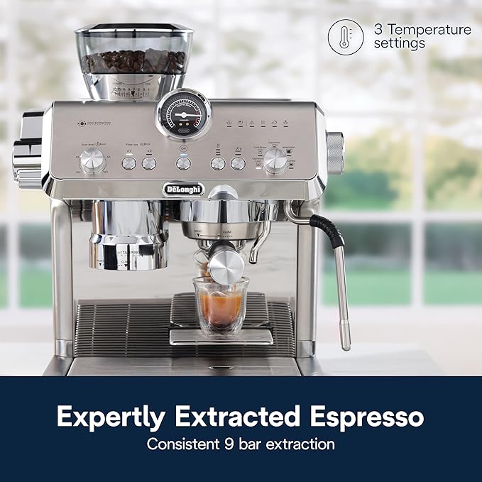De'Longhi La Specialista Opera Espresso Machine ??Cold Brew & Espresso Maker with Smart Tamping, Burr Grinder, Milk Steam Wand/Frother & 19-Bar Pressure ??For Lattes & Cappuccinos