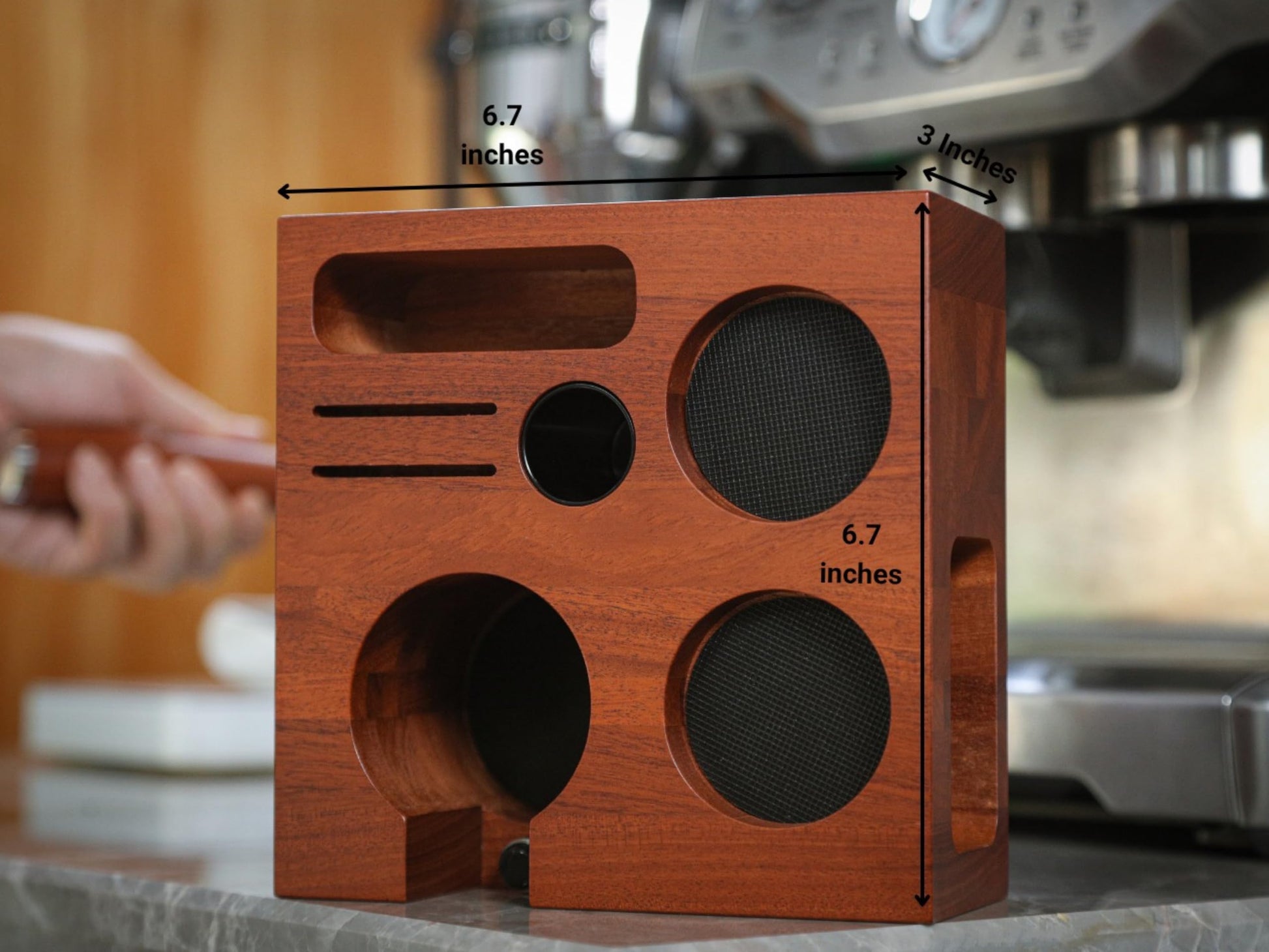 KNODOS 54mm Espresso Tamping Station For Breville Espresso Machine Accessories Rosewood Tamper