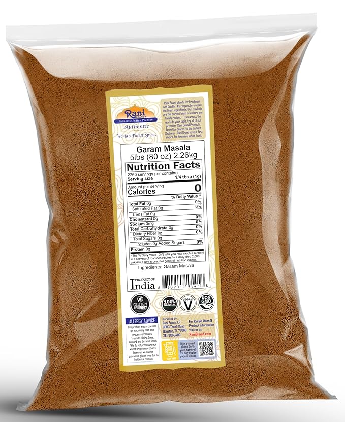 Rani Garam Masala Indian 11-Spice Blend 80oz (5lbs) 2.27kg Bulk ~ All Natural, Salt-Free | Vegan | No Colors | Gluten Friendly | NON-GMO | Kosher | Indian Origin