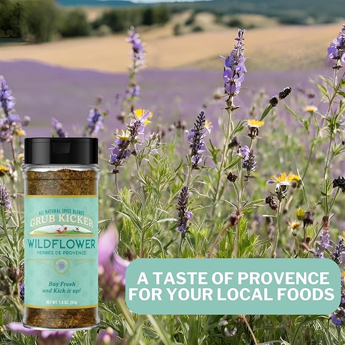Grub Kicker Herbs de Provence Seasoning Blend - 1.8 oz. - Premium French Herb Mix with Oregano, Sumac, Garlic, Rosemary & Specialty Spices - Unique Premium Blend of Provincial Herbes & Spices