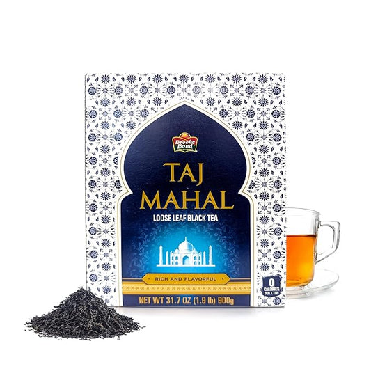 Brooke Bond Taj Mahal | Loose Leaf Tea | Premium Quality | Indian Black Tea | Authentic Indian Chai Blend | Suitable for Milk | Refreshing Flavor | 900 Grams (Pack of 1)