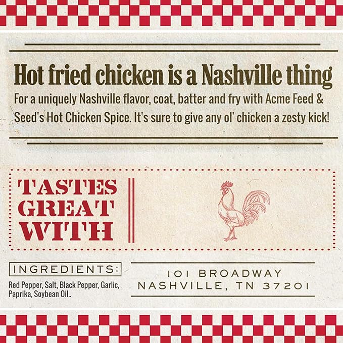 Acme Feed & Seed Nashville Hot Chicken Spice Rub/Seasoning, 12oz