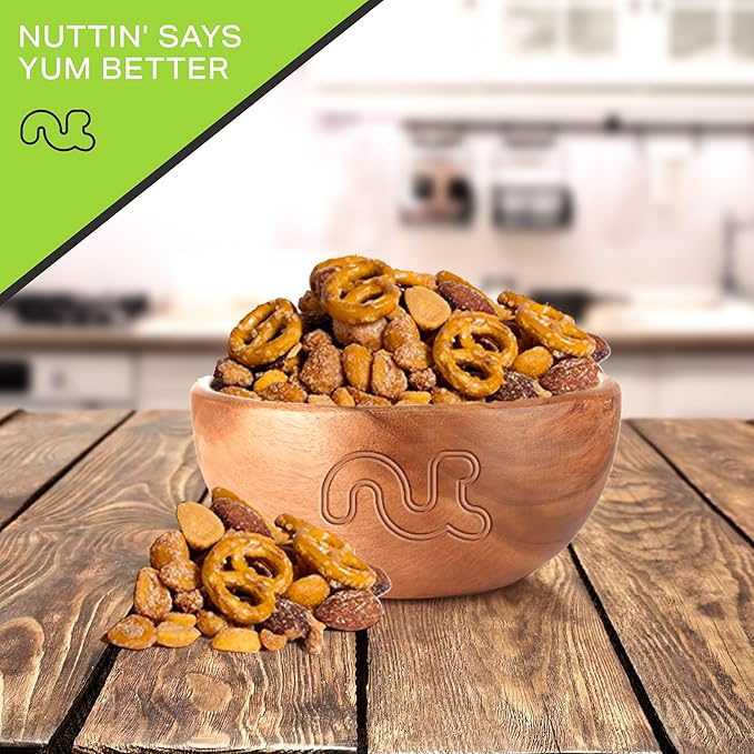 NUT CRAVINGS - Party Bar Nut Mix, Sweet & Savory Pub Snack - Smoked Almonds, Pretzels, Toffee Peanuts, Spicy, Honey Roasted Peanut (48oz - 3 LB) Packed Fresh in Resealable Bag - Food Assortments