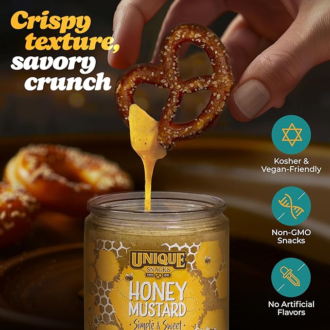 Unique Snacks Knead 'Ems, Sourdough Mini Pretzels, Artisan-Crafted Vegan Snacks, Non-GMO, Kosher Chips, 11 oz. Snack Bags, Pack of 6