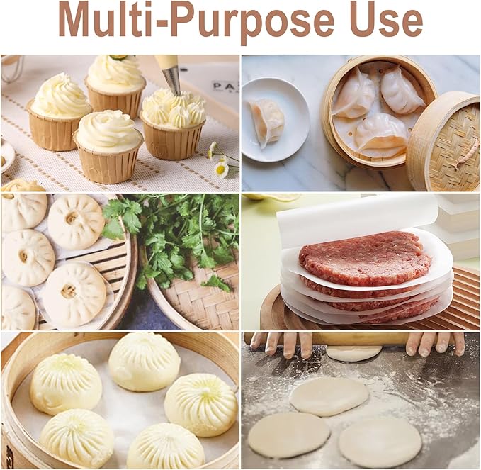 500Pcs Parchment Paper Rounds, Non Stick 4.5 Inch Round Parchment Paper for Baking, Heat Resistant Burger Parchment Paper Sheets for Food, Separating Frozen Patty, Baking Small Cakes