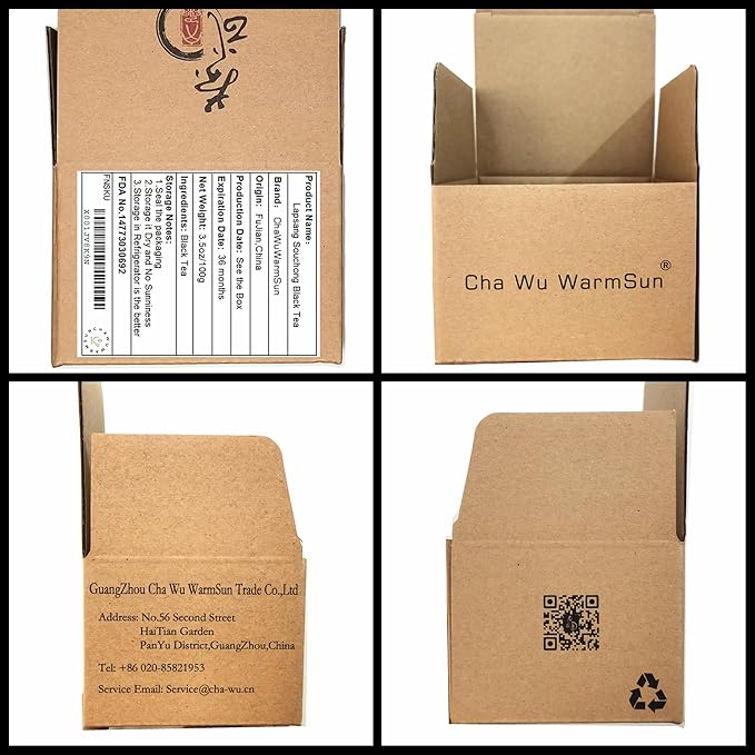 ChaWuWarmSun [B] Lapsang Souchong Black Tea,No Smokey,3.5oz/100g,Loose Leaf Chinese Hong Cha