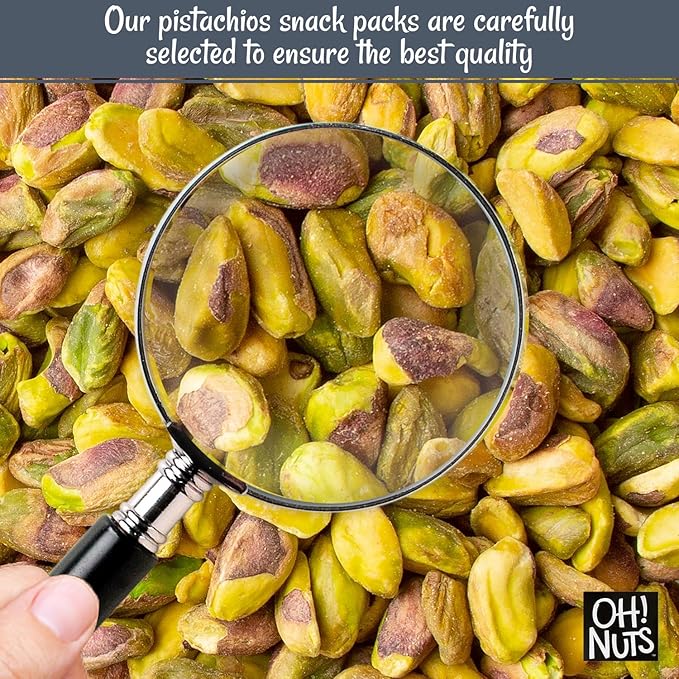 Oh! Nuts Pistachios No Shell - Roasted Salted - 1 lb - Shelled California Pistachios - Packed in New York Zip-Seal Bag for Exceptional Freshness