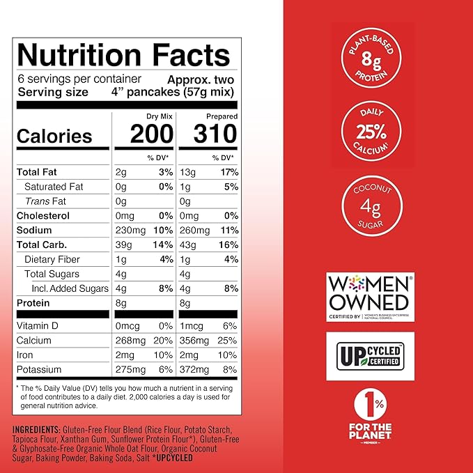 Bake Me Healthy Vegan Waffles & Pancake Baking Mix - Gluten & Dairy Free, Vegan, Non-GMO, Low Sugar, Allergy-Friendly, Plant-Based, Easy to Make, 12oz/ 339g Resealable Pouches (Pack of 2)
