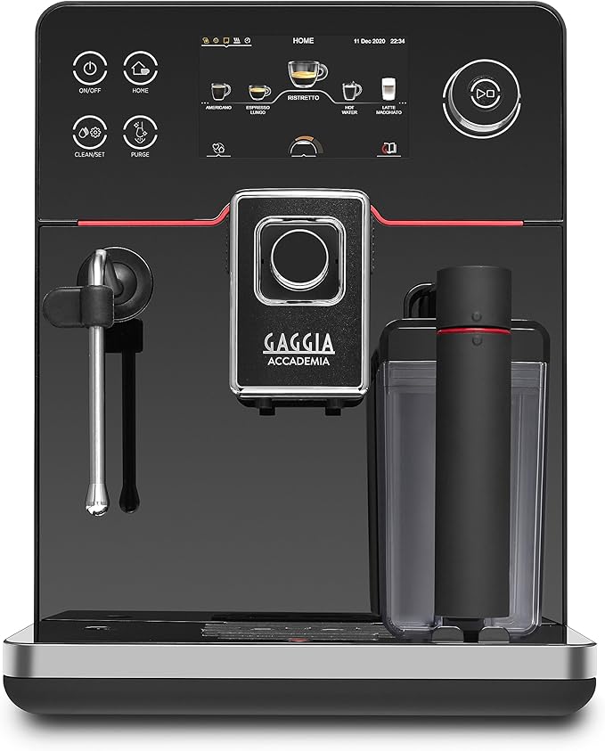 Gaggia Accademia Luxury Italian Fully Automatic Espresso Machine with 19 Customized drink settings,0.5 Liters,RI9782/46 Brushed Stainless