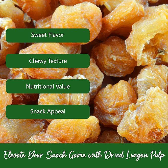 NPG Dried Longan Pulp 16 Oz, Meat Fruit, Gui Yuan, Lung Gan, No Additives, Edible, Perfect for Teas, Snacks, Desserts, Cooking, Premium Quality, Dragon Eye