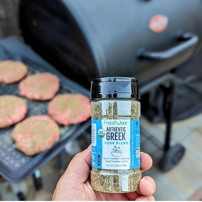 FreshJax® Organic Greek Seasoning – 2.8 oz | Mediterranean Herb & Spice Blend for Cooking, Lamb, Chicken, Gyros, Veggies & Grilling | Non-GMO, Gluten-Free, Keto, Paleo