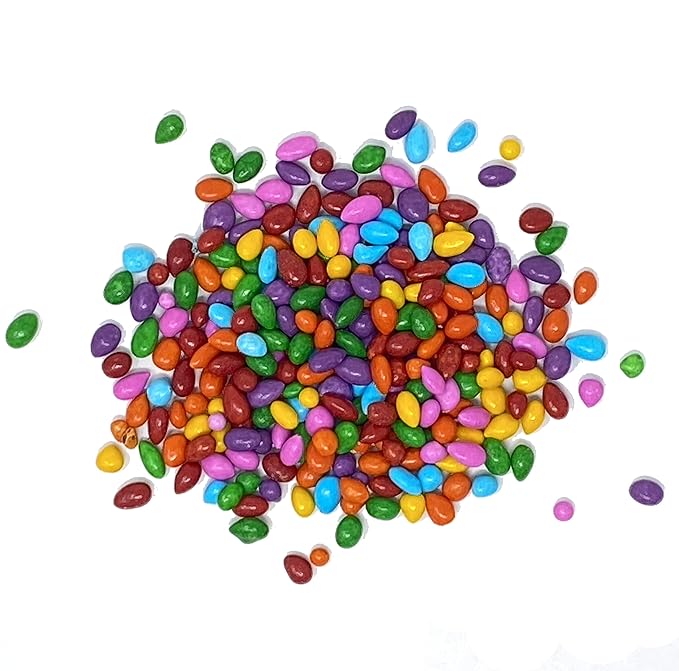 Chocolate Covered Sunflower Seeds Multicolored Candy Coated Treats - Rainbow Party Favors - Sweet and Crunchy Topping - Pack of 3