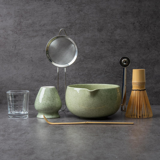 YIBO Matcha Whisk Set With Bowl, Ceramic Matcha Making Kit Includes Bamboo Whisk (Chasen), Holder