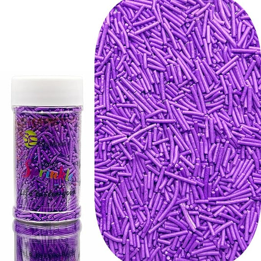 SE Si&Moos Purple Jimmies Sprinkles Purple Sprinkles for Cake Decorating Edible Crunchy Jimmies for Topping Ice Cream, Cookies, Cakes, Cupcakes, Dessert Decorating 3 OZ