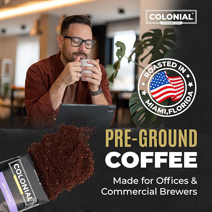 Colonial Coffee 32 Count Single Pot Coffee Packets ??Assorted Variety Pack with Medium, Dark, & Decaf Roast Blends | Pre-Measured Frac Packs for 12 Cup Maker | Bulk Ground Gourmet Coffee for Home & Office