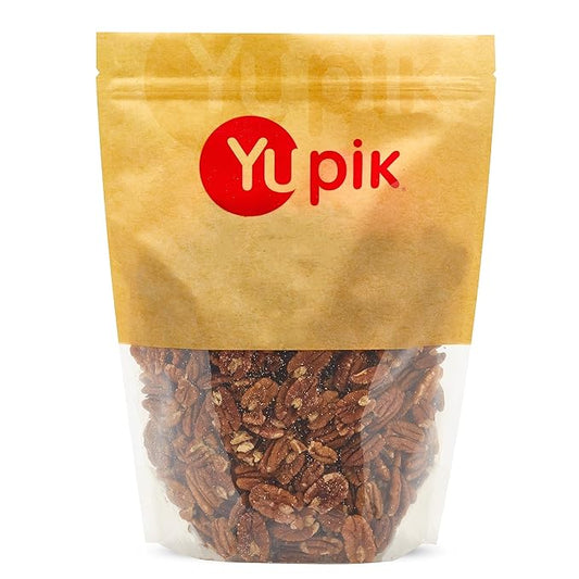 Yupik Jumbo Pecans, Halves, 2.2 lb (35.2 oz), Kosher, Gluten-Free, Raw Nuts, Half Pieces, Unsalted, Unroasted, Oil-Free, Crunchy, Source of Fiber, Healthy Snacks, Ideal for Baking & Cooking
