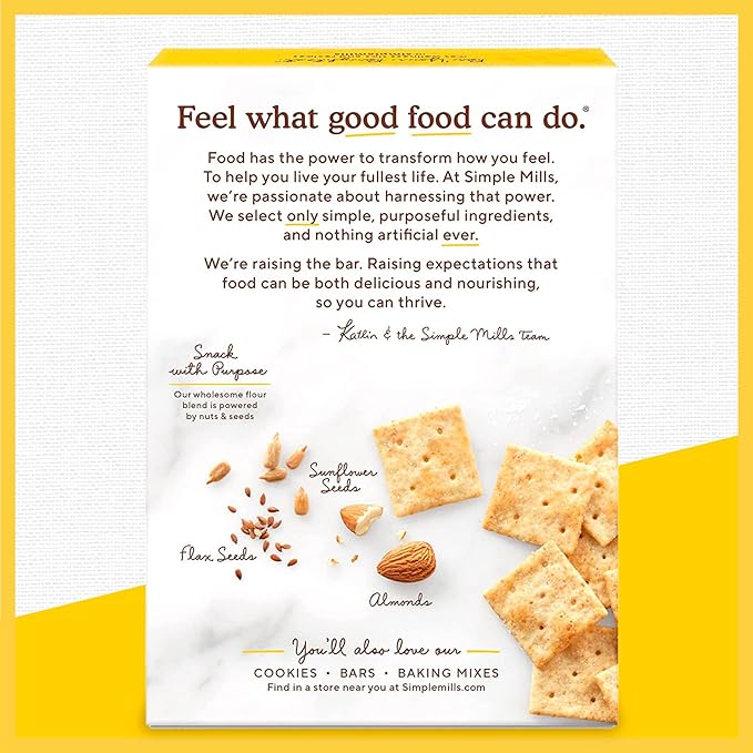Simple Mills Almond Flour Crackers, Family Size, Rosemary & Sea Salt - Gluten Free, Vegan, Healthy Snacks, 7 Ounce (Pack of 1)