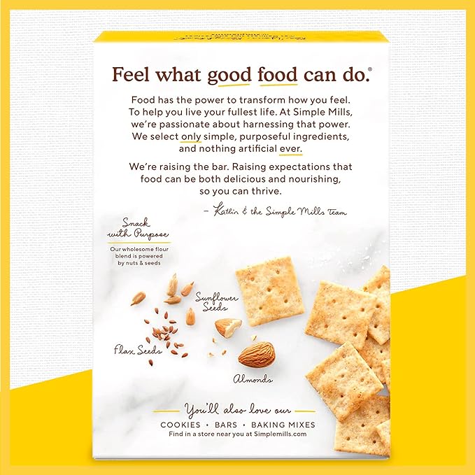 Simple Mills Almond Flour Crackers, Family Size, Fine Ground Sea Salt - Gluten Free, Vegan, Healthy Snacks, 7 Ounce (Pack of 1)