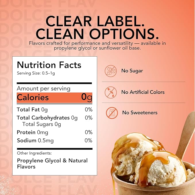 Dolce Flav Natural Butterscotch Extract 2 oz ??Kosher, Sugar-Free, Concentrated Rich Butterscotch Flavoring for Baking, Beverages & Desserts, Includes Measured Dropper