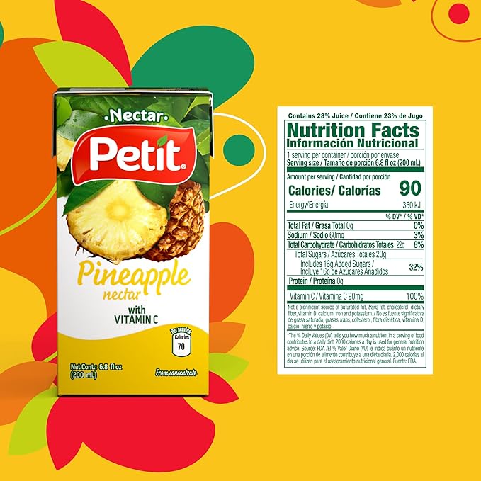 Petit Pineapple Nectar, 200 ml (Pack of 24) ??Refreshing Tropical Fruit Beverage